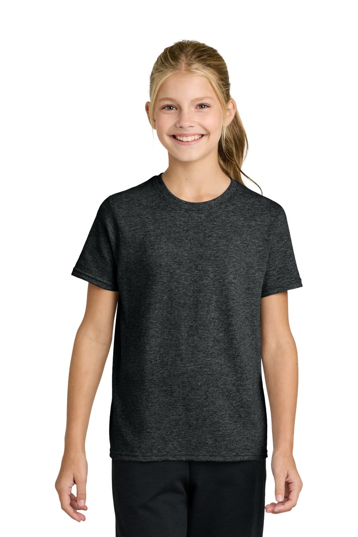 Port & Co PC43Y XS / Black Heather Port & Co PC43Y Youth Easy Cotton Tee