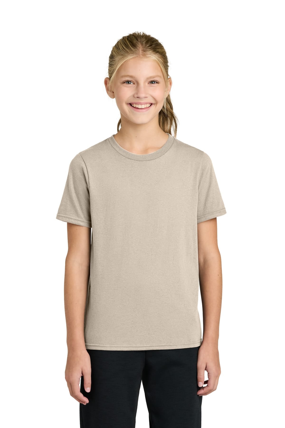 Port & Co PC43Y XS / Light Sand Port & Co PC43Y Youth Easy Cotton Tee