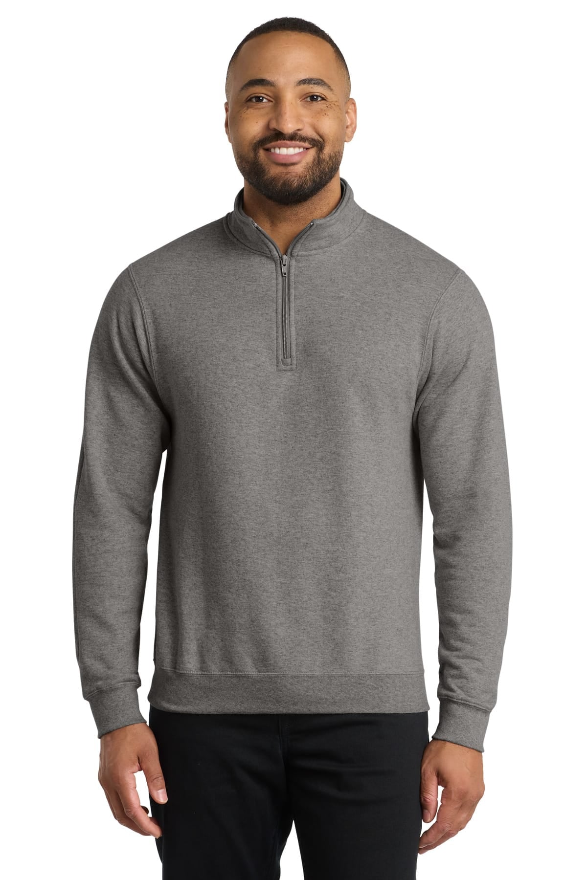 Port & Co PC78Q S / Graphite Heather Port & Co PC78Q Core Fleece 1/4-Zip Pullover Sweatshirt