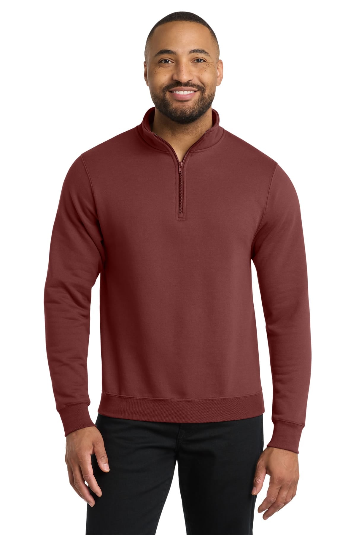 Port & Co PC78Q S / Maroon Port & Co PC78Q Core Fleece 1/4-Zip Pullover Sweatshirt