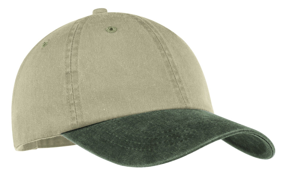 Port & Company Headwear OSFA / Khaki/ Hunter Port & Company -Two-Tone Pigment-Dyed Cap. CP83