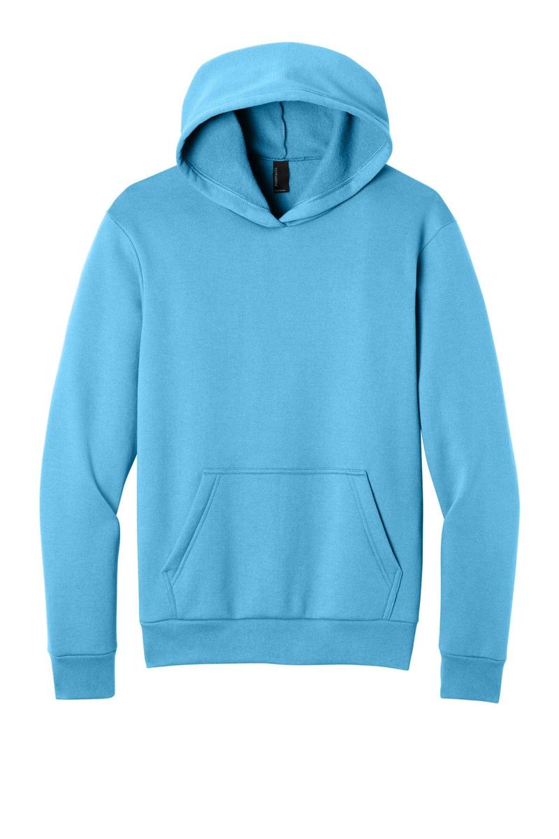 Port & Co Easy Fleece Pullover Hooded Sweatshirt PC68H in Aquatic Blue