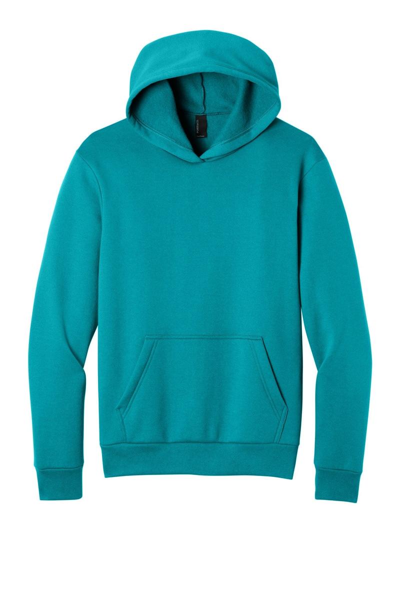Port & Co Easy Fleece Pullover Hooded Sweatshirt PC68H in Bright Aqua