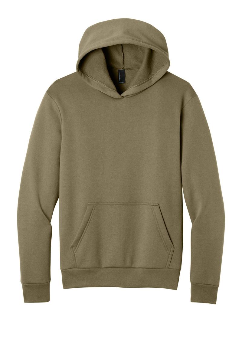 Port & Co Easy Fleece Pullover Hooded Sweatshirt PC68H in Coyote Brown