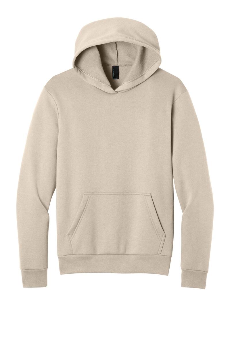 Port & Co Easy Fleece Pullover Hooded Sweatshirt PC68H in Light Sand