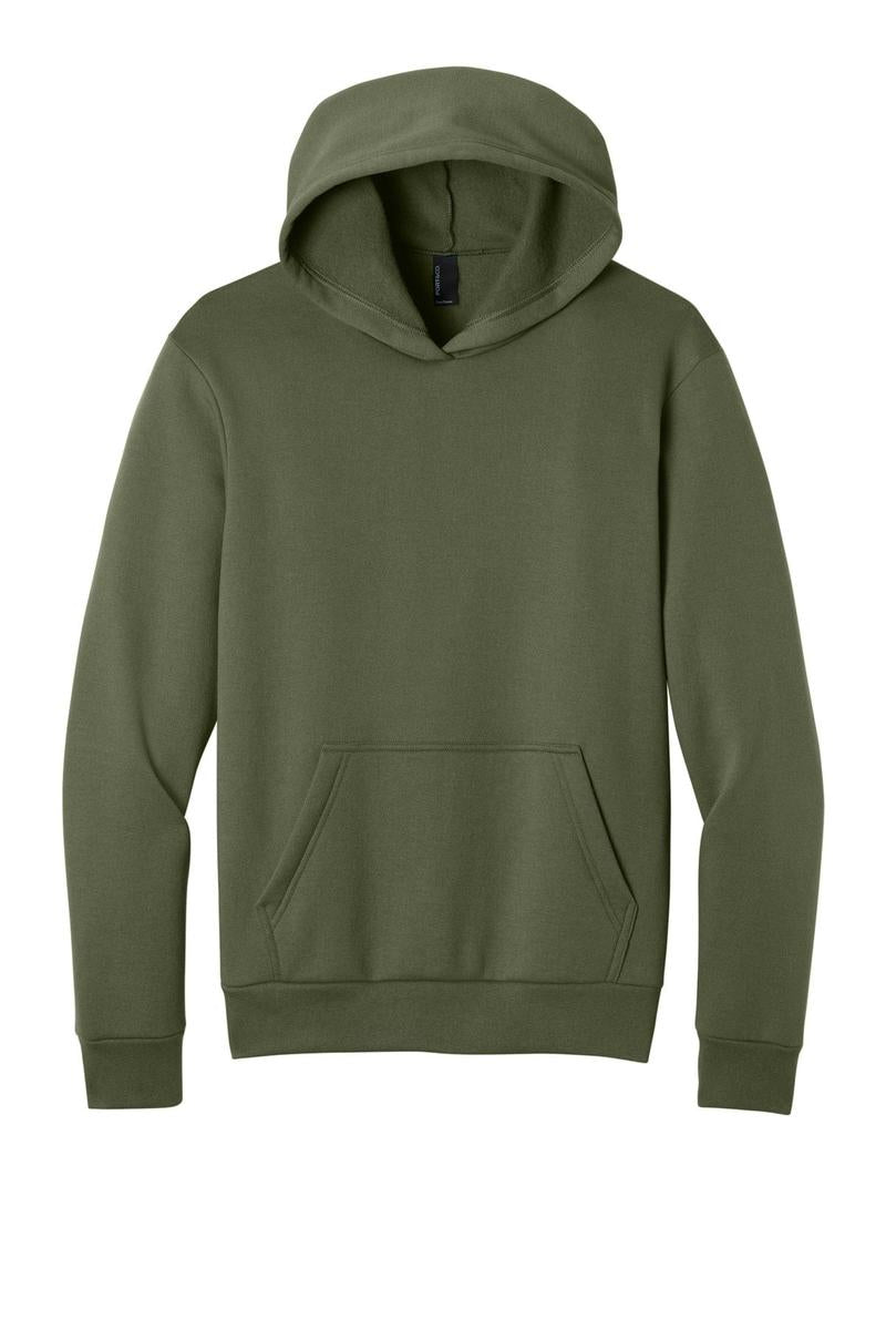 Port & Co Easy Fleece Pullover Hooded Sweatshirt PC68H in Olive Drab Green