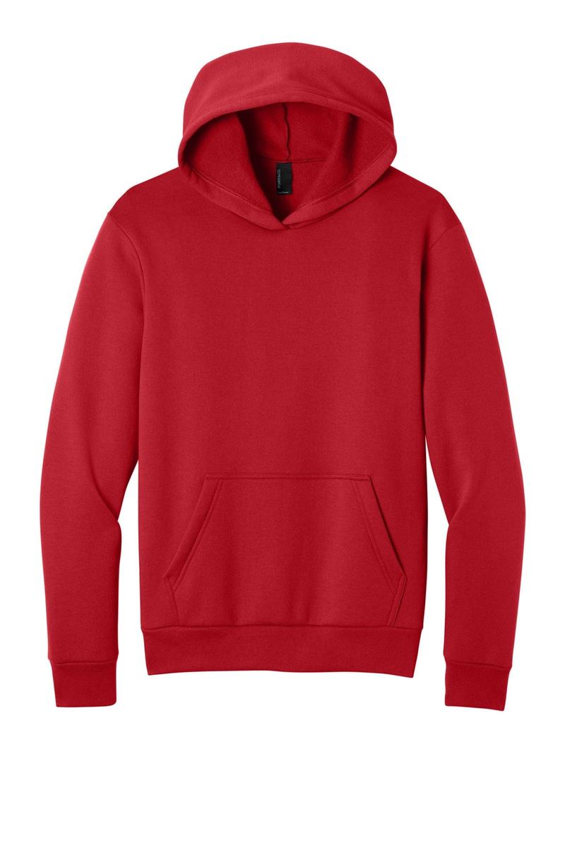 Port & Co Easy Fleece Pullover Hooded Sweatshirt PC68H in Red