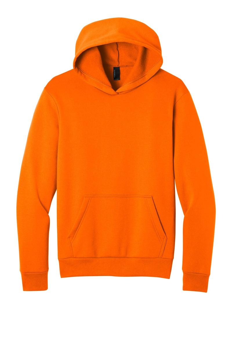 Port & Co Easy Fleece Pullover Hooded Sweatshirt PC68H in S. Orange