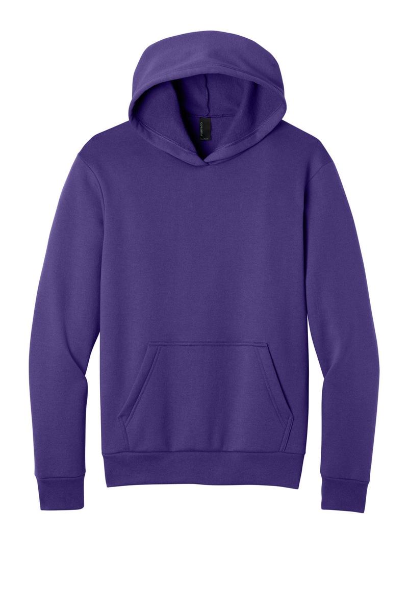 Port & Co Easy Fleece Pullover Hooded Sweatshirt PC68H in Team Purple