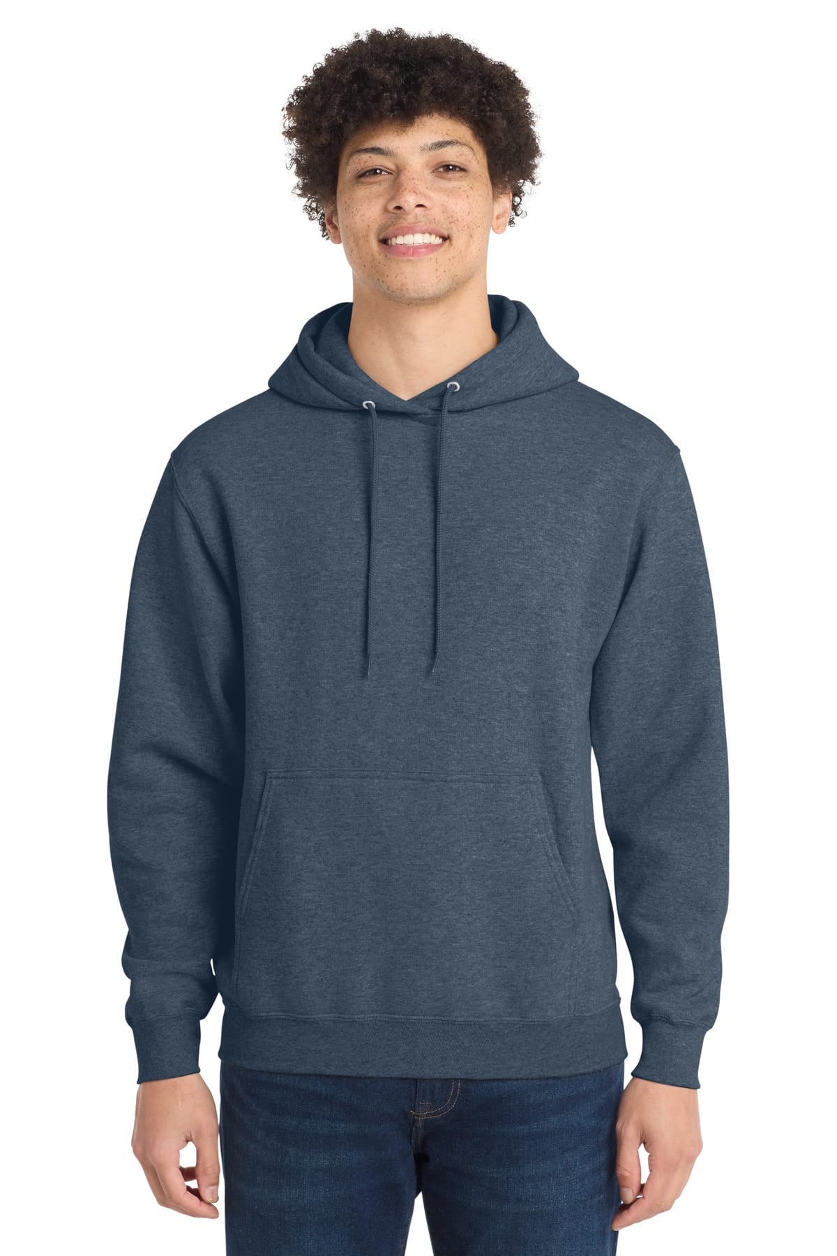Port & Company PC78H S / Heather Navy Port & Company PC78H Core Fleece Pullover Hooded Sweatshirt