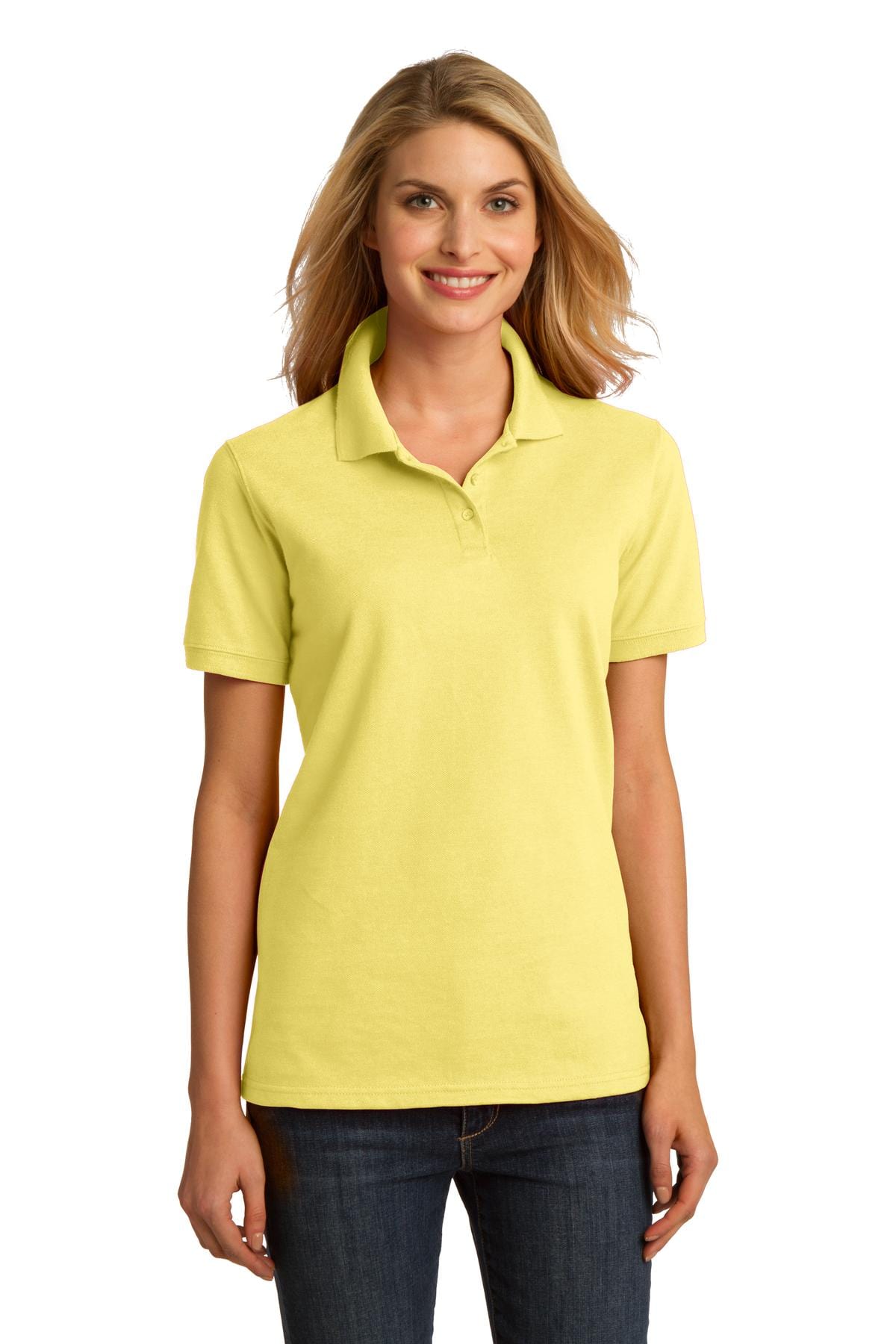 Port & Company Polos/Knits S / Yellow DISCONTINUED  Port & Company ®  Ladies Ring Spun Pique Polo. LKP150
