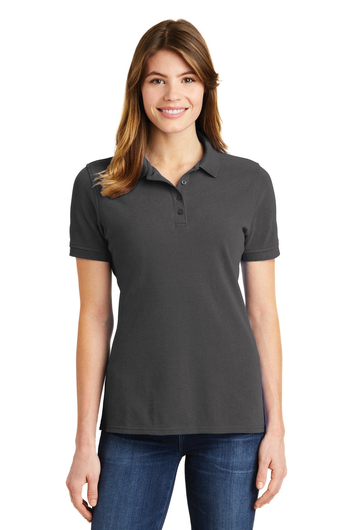 Port & Company Polos/Knits XS / Charcoal Port & Company Ladies Combed Ring Spun Pique Polo. LKP1500