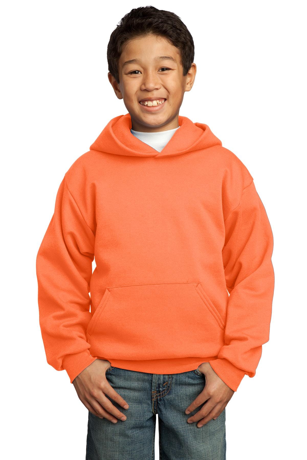Port & Company Sweatshirts/Fleece Port & Company - Youth Core Fleece Pullover Hooded Sweatshirt. PC90YH