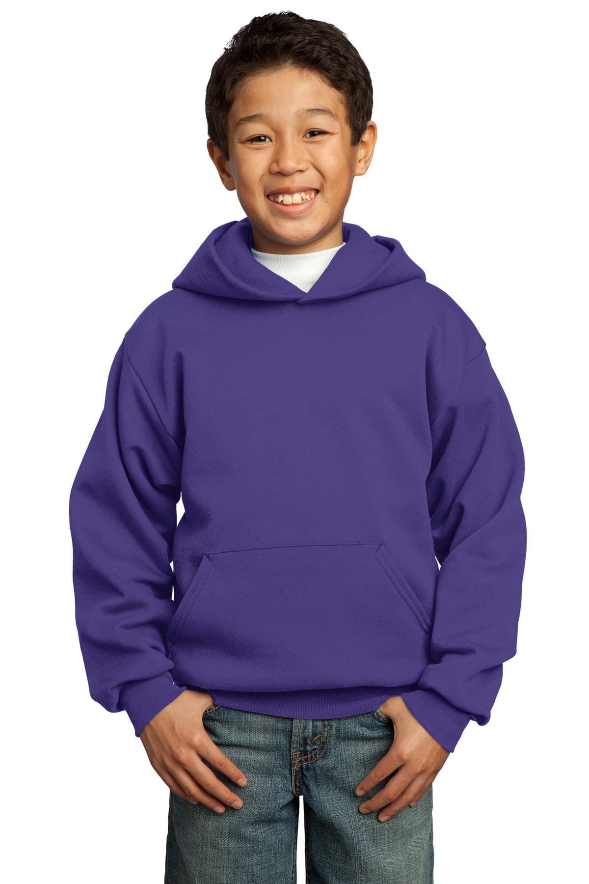Port & Company Sweatshirts/Fleece Port & Company - Youth Core Fleece Pullover Hooded Sweatshirt. PC90YH