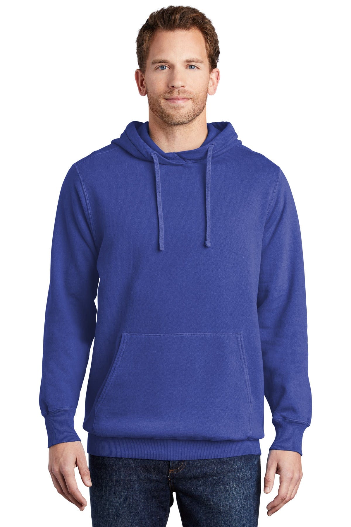 Port & Company Sweatshirts/Fleece XL / Blue Iris Port & Company PC098H: Beach Wash Garment-Dyed Pullover Hooded Sweatshirt