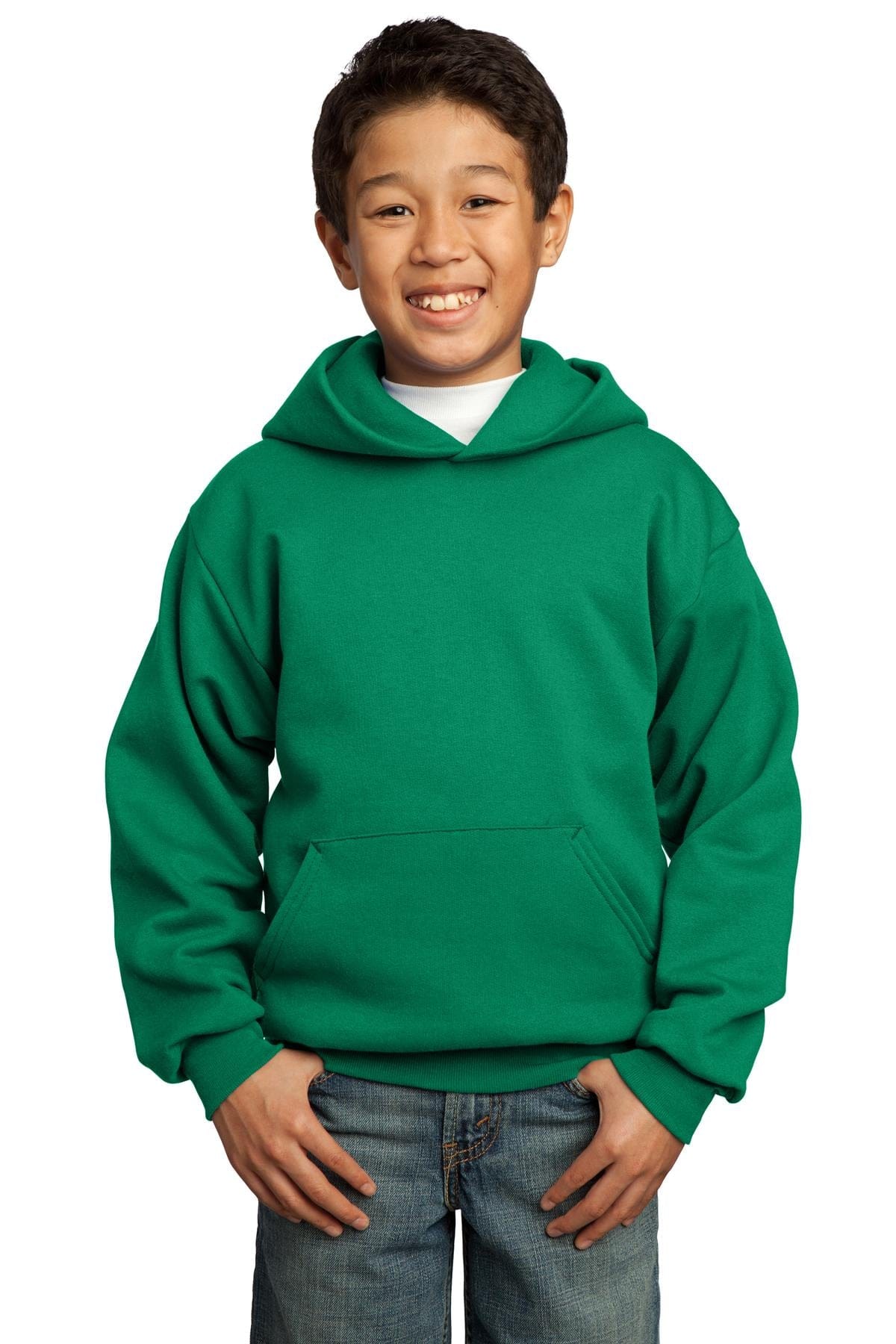 Port & Company Sweatshirts/Fleece XS / Kelly Green Port & Company - Youth Core Fleece Pullover Hooded Sweatshirt. PC90YH
