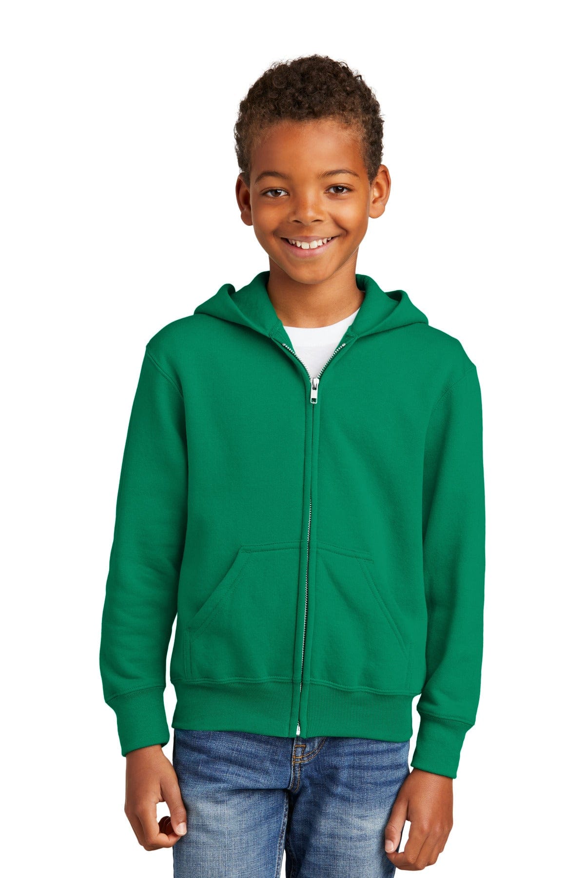 Port & Company Sweatshirts/Fleece XS / Kelly Port & Company - Youth Core Fleece Full-Zip Hooded Sweatshirt. PC90YZH