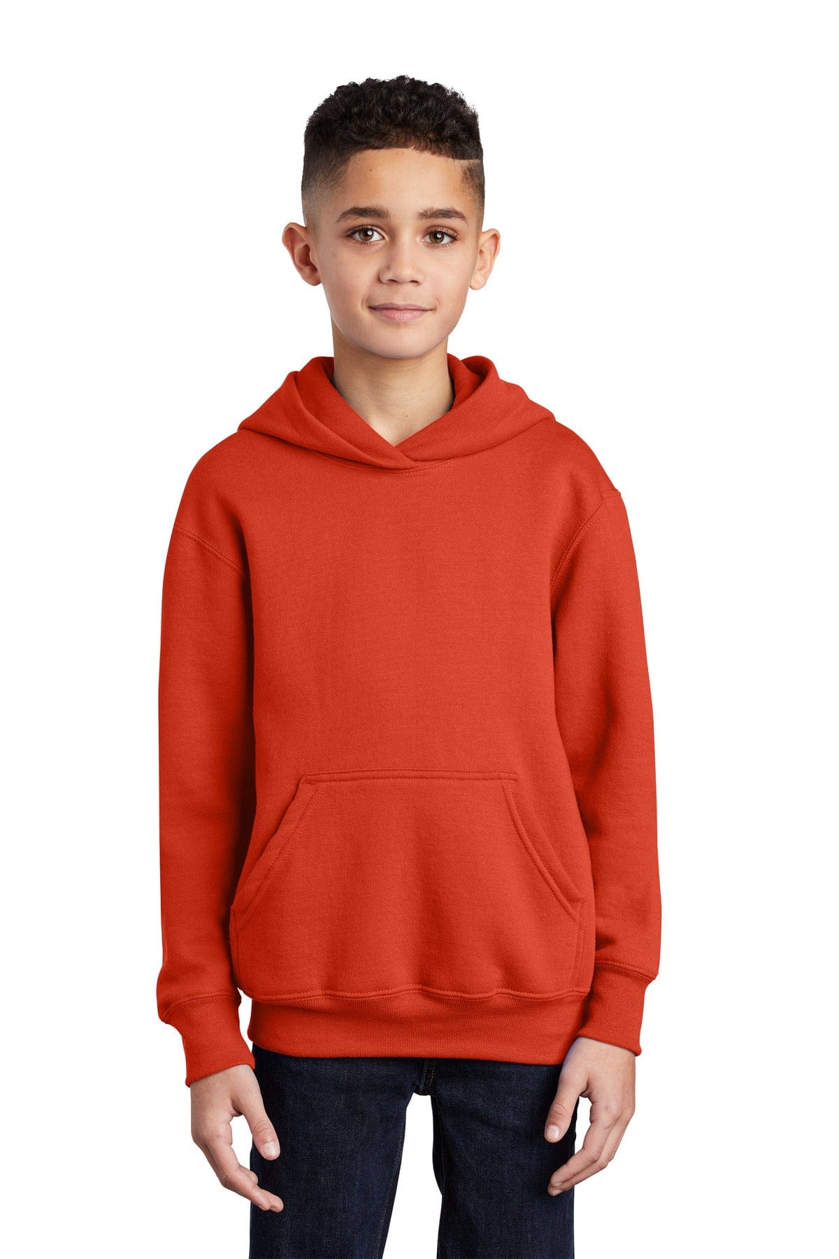 Port & Company Sweatshirts/Fleece XS / Orange Port & Company - Youth Core Fleece Pullover Hooded Sweatshirt. PC90YH