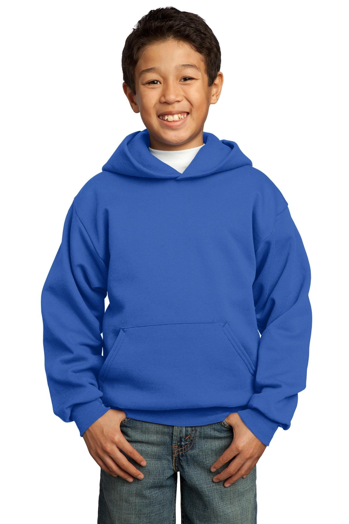 Port & Company Sweatshirts/Fleece XS / Royal Port & Company - Youth Core Fleece Pullover Hooded Sweatshirt. PC90YH