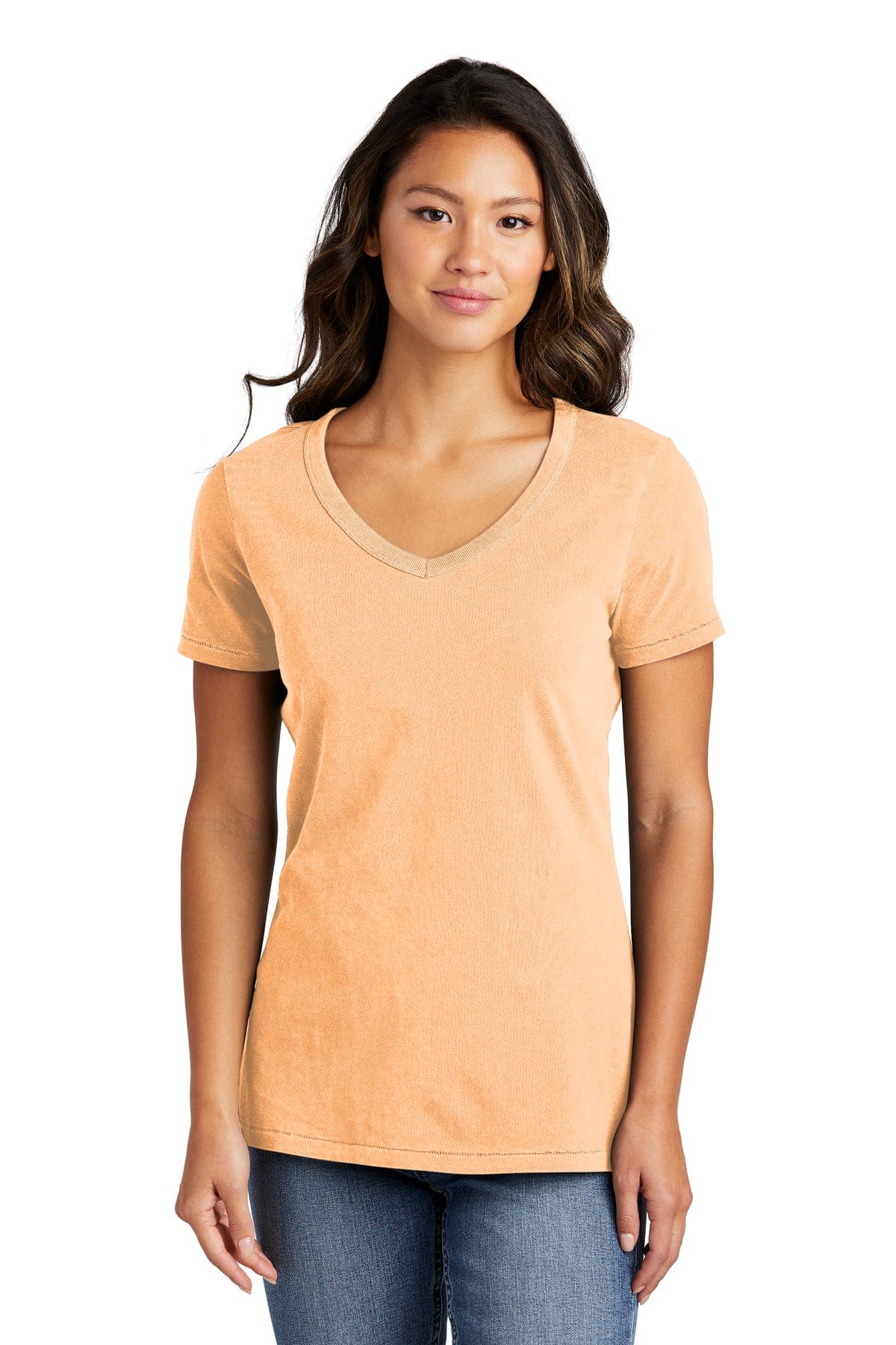 Port & Company T-Shirts 4XL / Peach Port & Company LPC099V: Ladies Beach Wash Garment-Dyed V-Neck Tee
