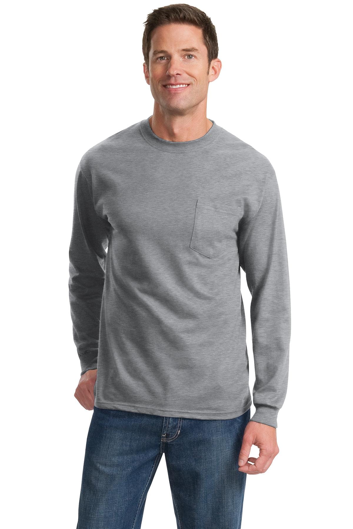 Port & Company T-Shirts Port & Company PC61LSP: Long Sleeve Essential Pocket Tee