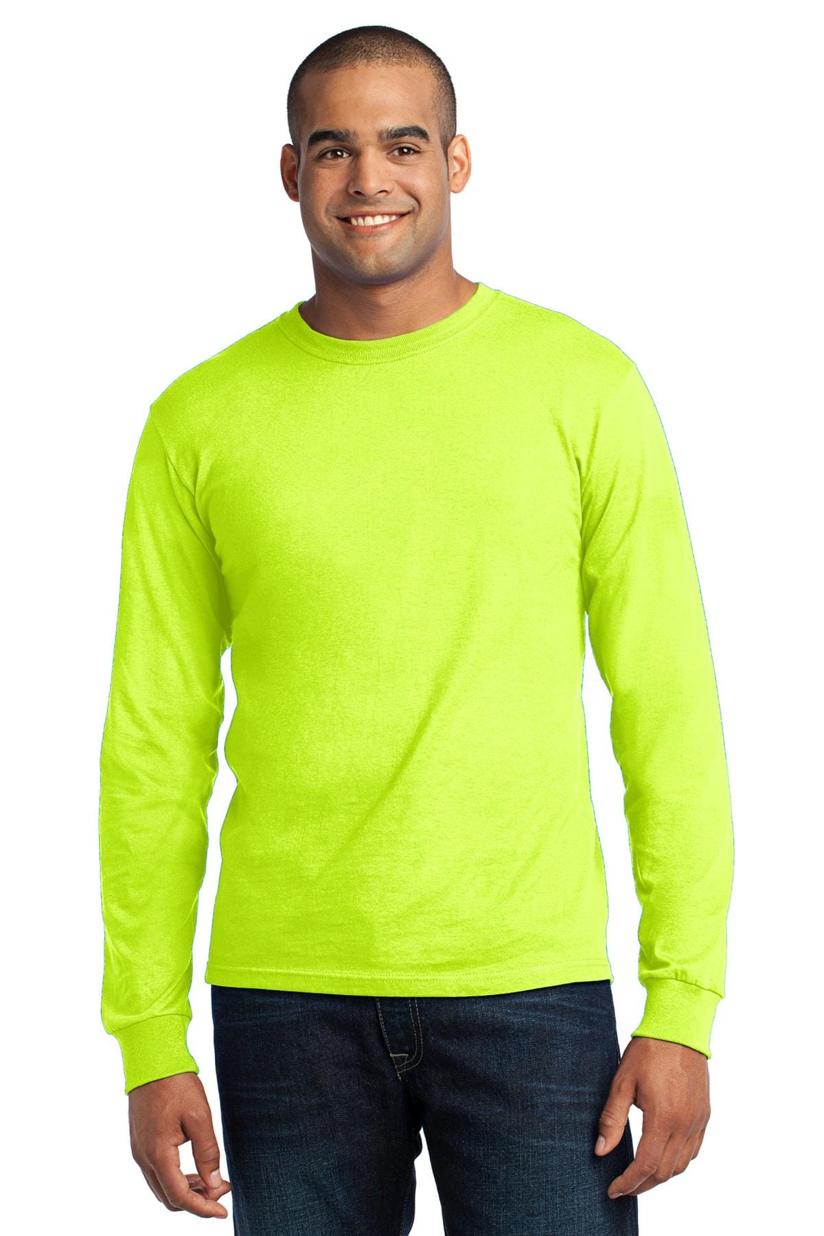 Port & Company T-Shirts S / Safety Green Port & Company - Long Sleeve All-American Tee. USA100LS