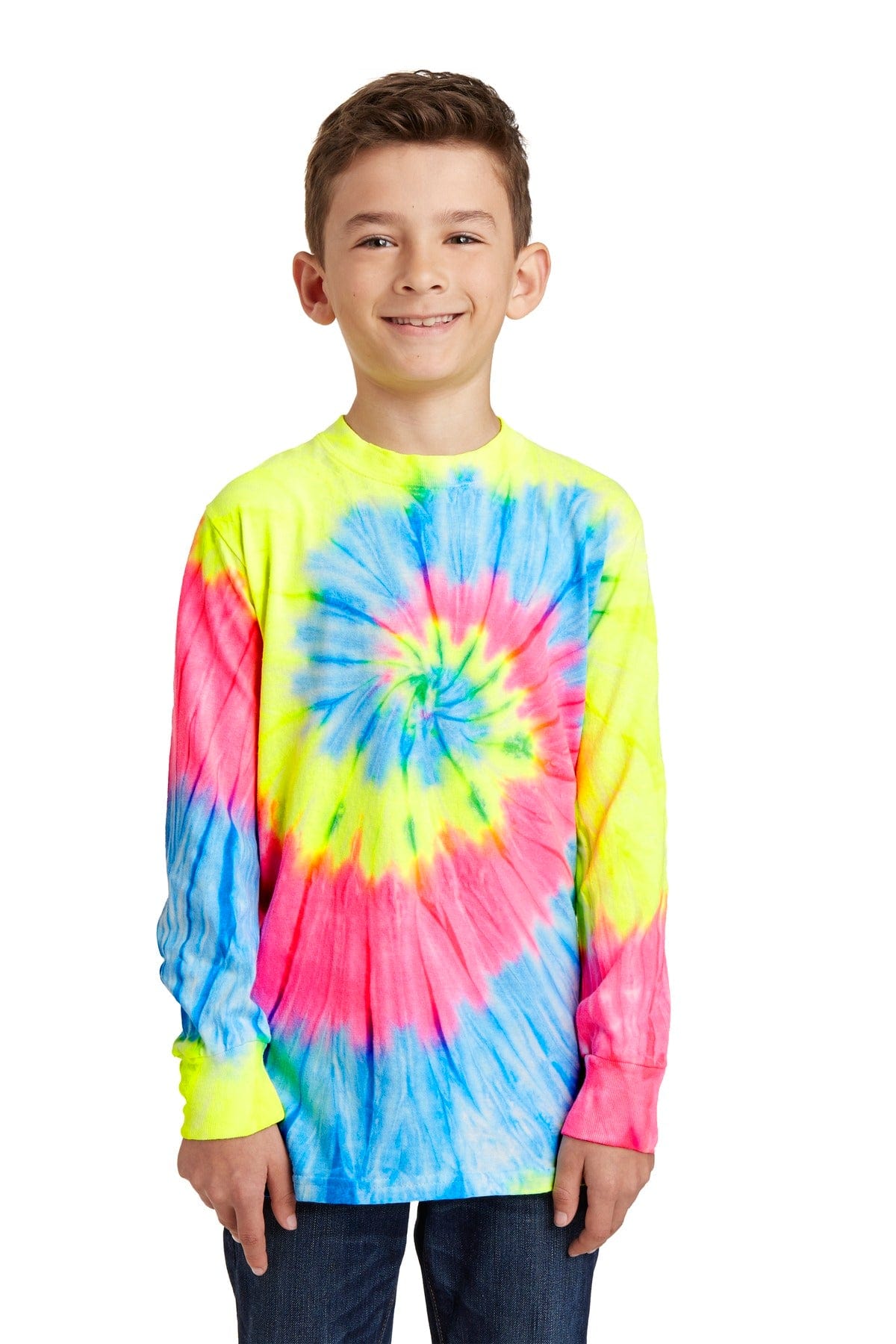 Port & Company T-Shirts XS / Neon Rainbow DISCONTINUED  Port & Company ®  Youth Tie-Dye Long Sleeve Tee.  PC147YLS