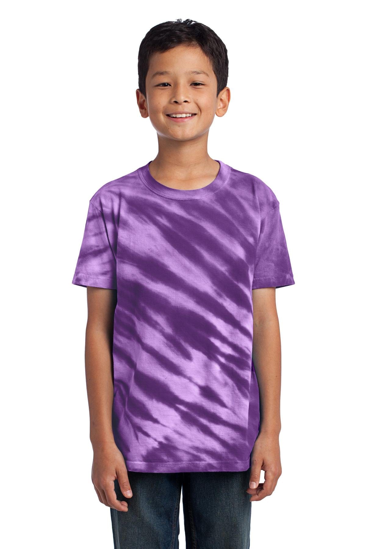 Port & Company T-Shirts XS / Purple DISCONTINUED  Port & Company ®  - Youth Tiger Stripe Tie-Dye Tee. PC148Y