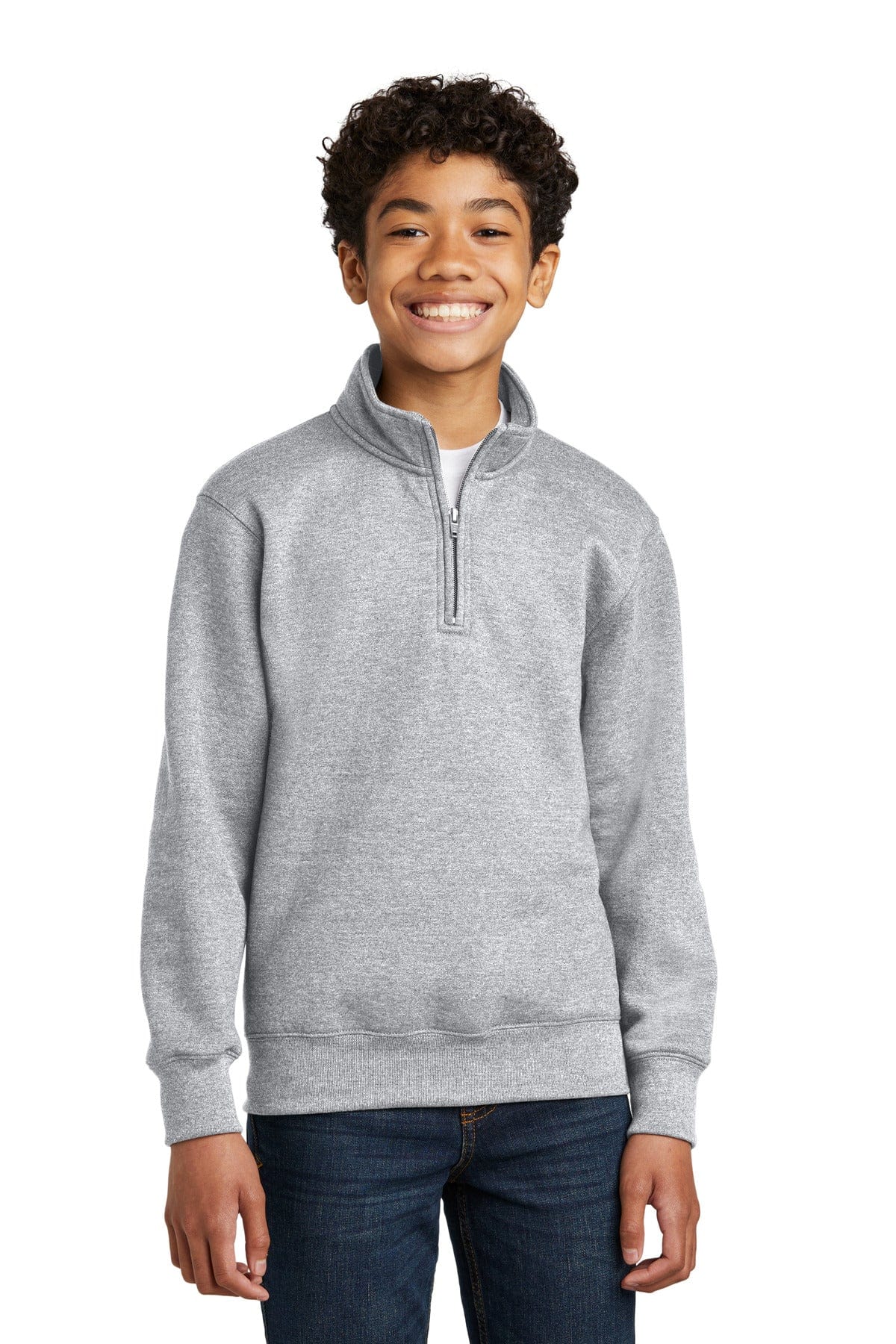 Port & Company Youth XS / Athletic Heather Port & Company PC78YQ: Youth Core Fleece 1/4-Zip Pullover Sweatshirt