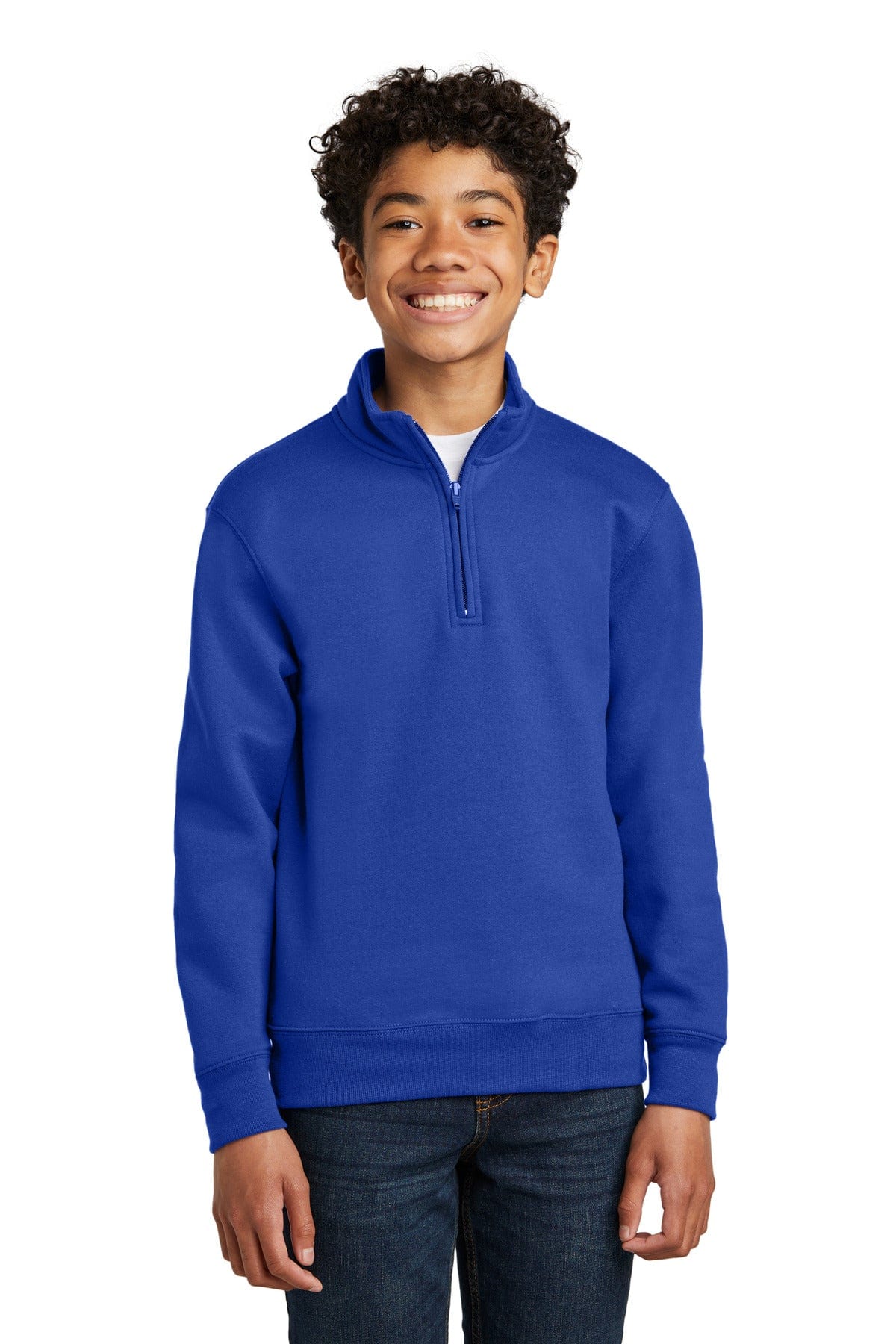 Port & Company Youth XS / True Royal Port & Company PC78YQ: Youth Core Fleece 1/4-Zip Pullover Sweatshirt