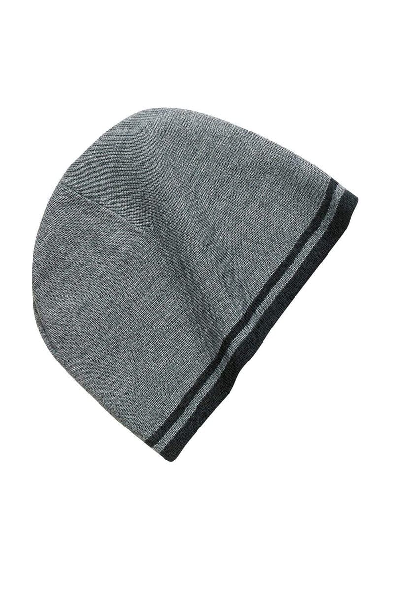 Port Headwear OSFA / Athletic Oxford/Black Port & Company® - Fine Knit Skull Cap with Stripes.   CP93