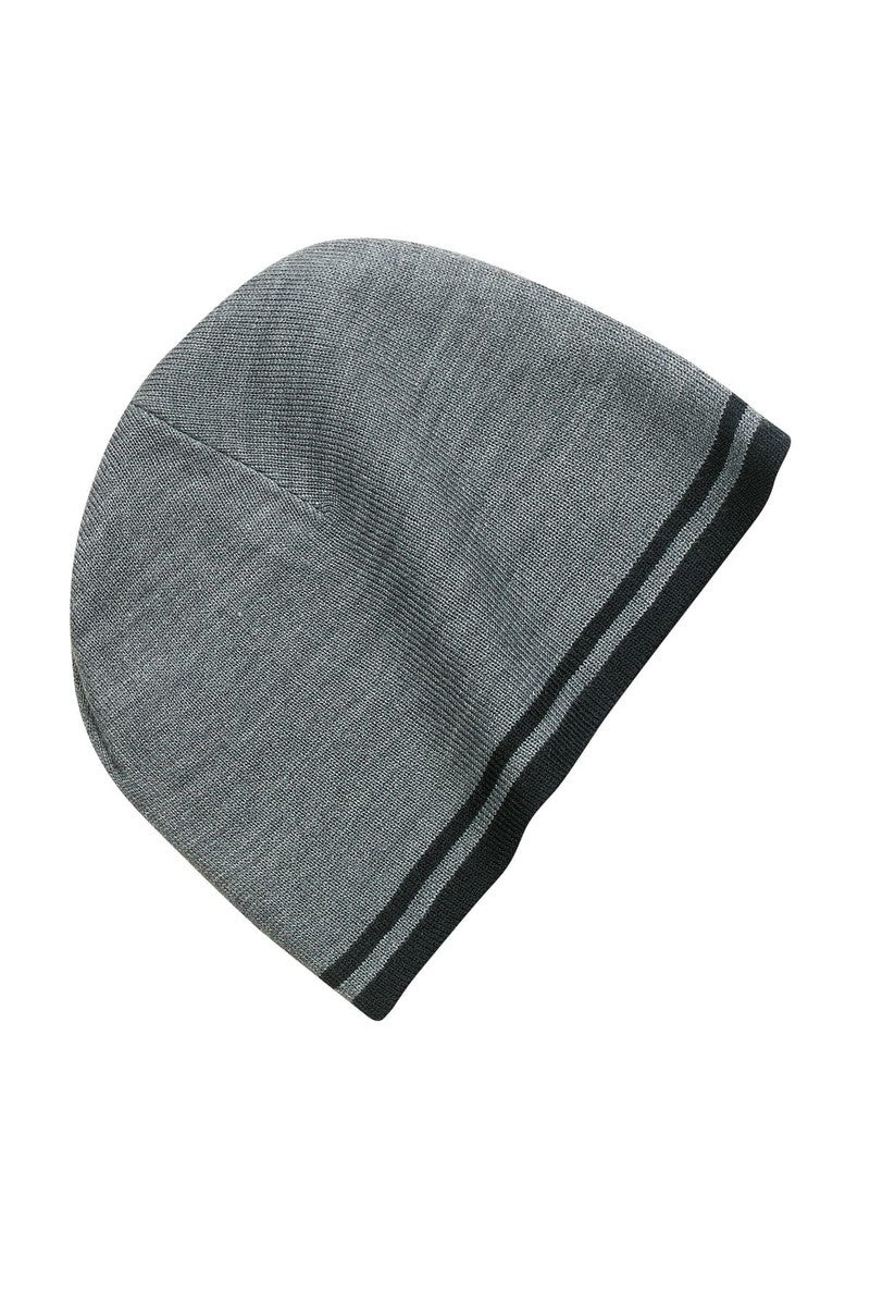 Port Headwear OSFA / Athletic Oxford/ Black Port & Company® - Fine Knit Skull Cap with Stripes.   CP93
