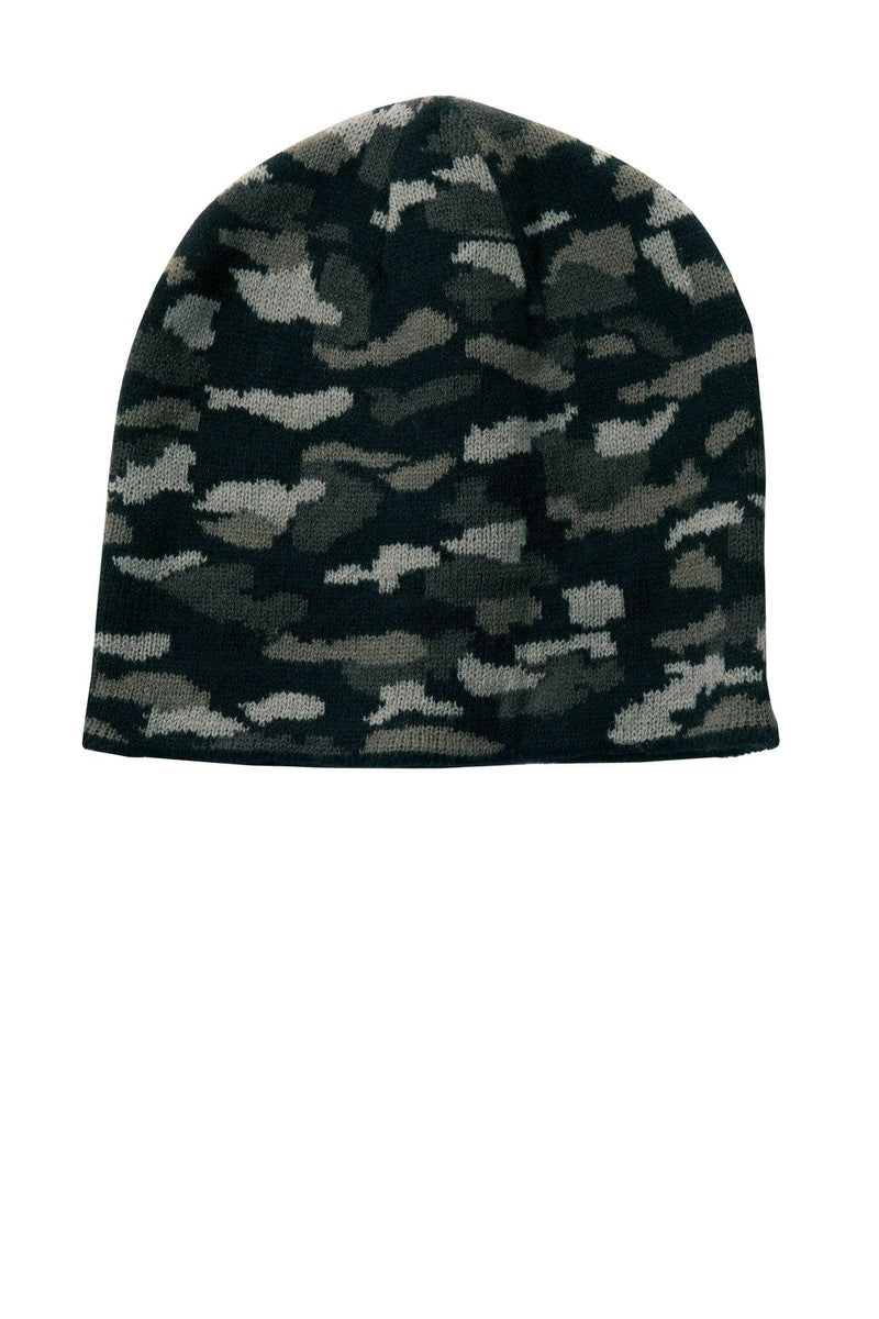 Port Headwear OSFA / Black Camo Port & Company® - Camo Beanie Cap.  CP91C