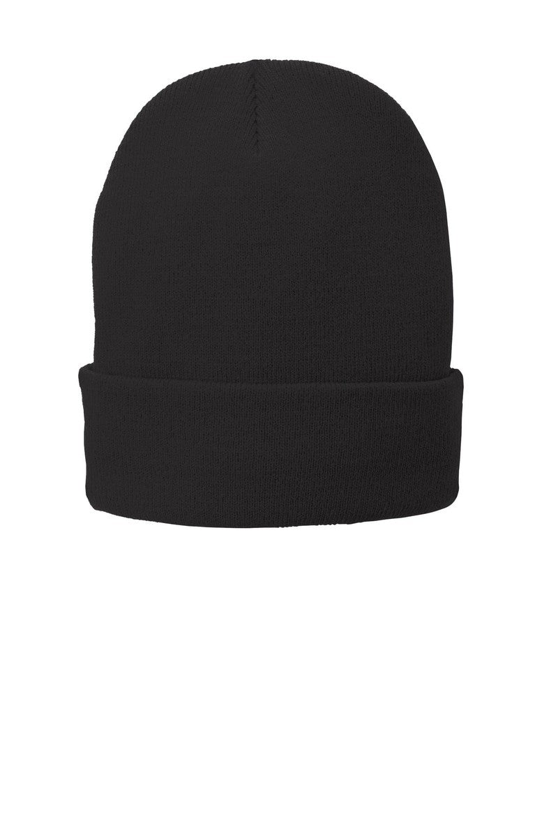 Port Headwear OSFA / Black Port & Company® Fleece-Lined Knit Cap. CP90L