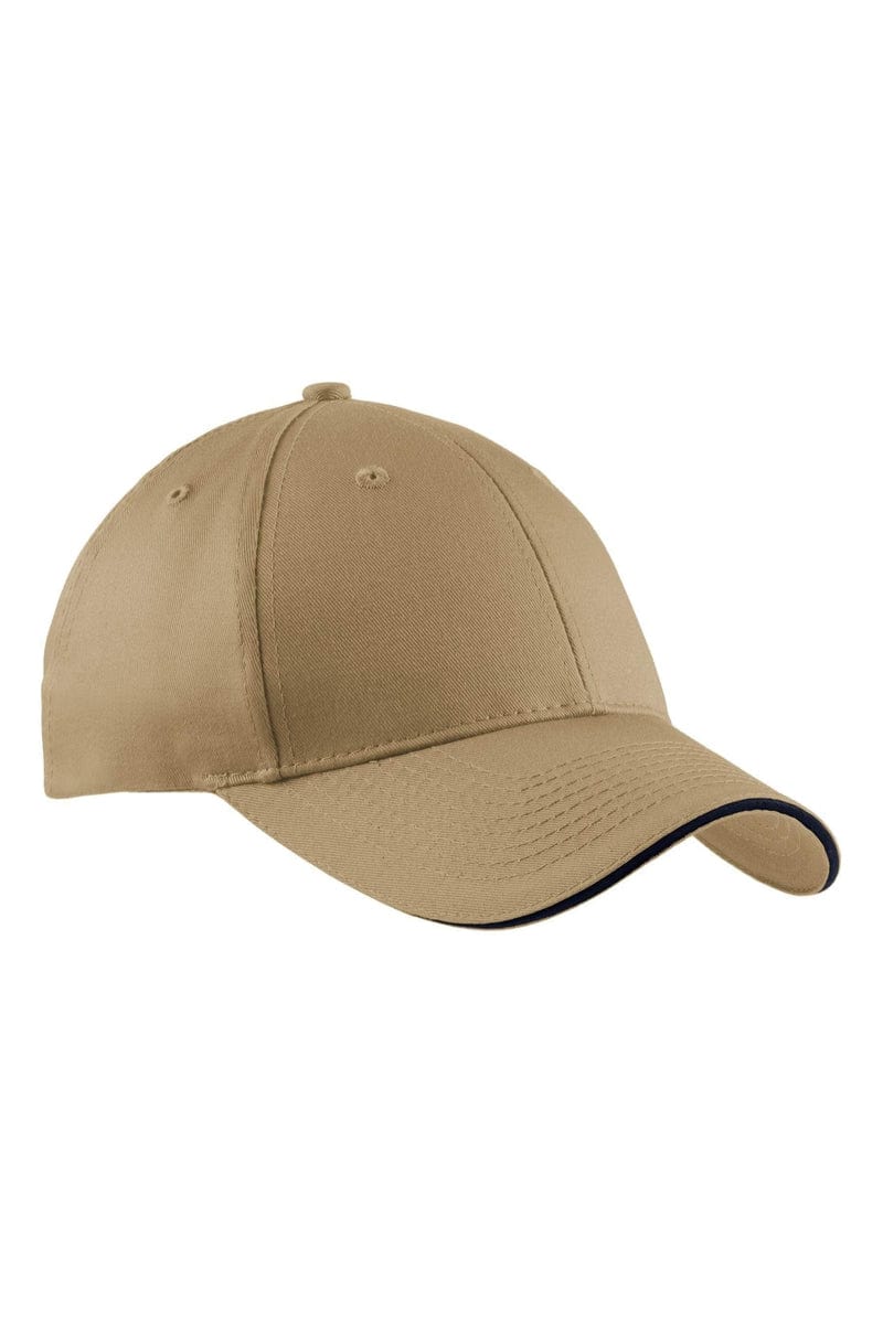 Port Headwear OSFA / Khaki/Navy Port & Company - Sandwich Bill Cap.  CP85