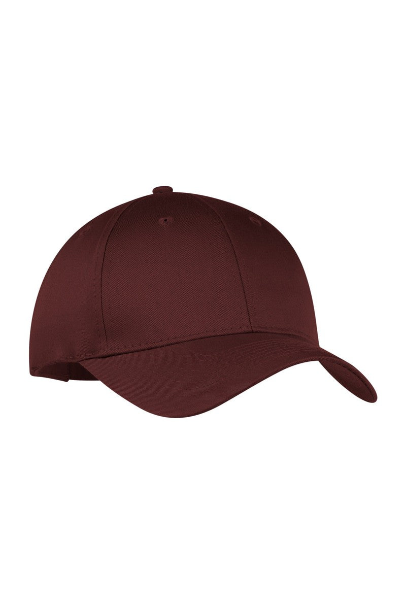 Port Headwear OSFA / Maroon Port & Company Six-Panel Twill Cap.  CP80