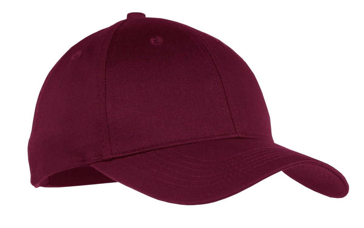 Port Headwear OSFA / Maroon Port & Company Youth Six-Panel Twill Cap.  YCP80
