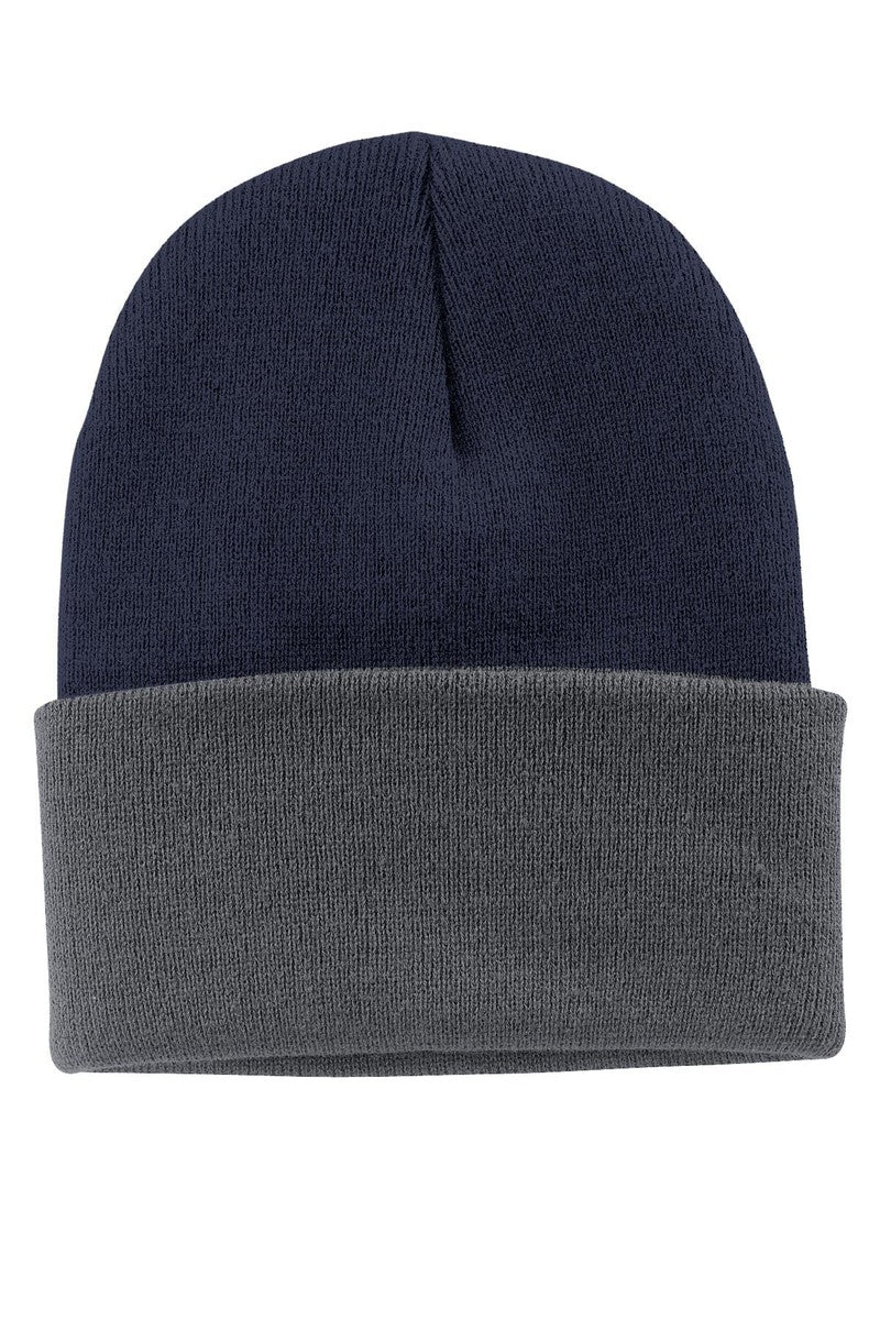 Port Headwear OSFA / Navy/ Athletic Oxford Port & Company ® Knit Cap.  CP90