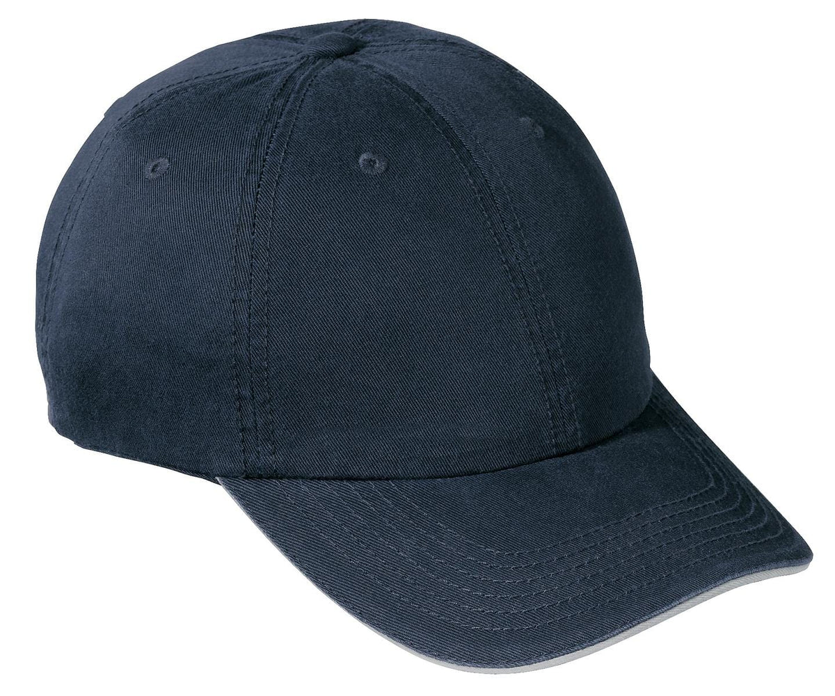 Port Headwear OSFA / Navy/ Khaki Port & Company ® Washed Twill Sandwich Bill Cap.  CP79