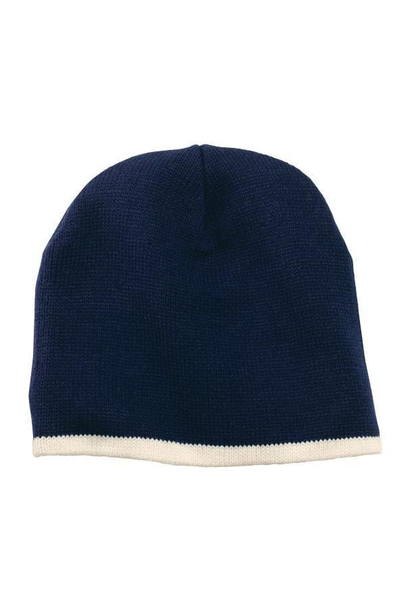 Port Headwear OSFA / Navy/ Natural Port & Company® - Beanie Cap.  CP91