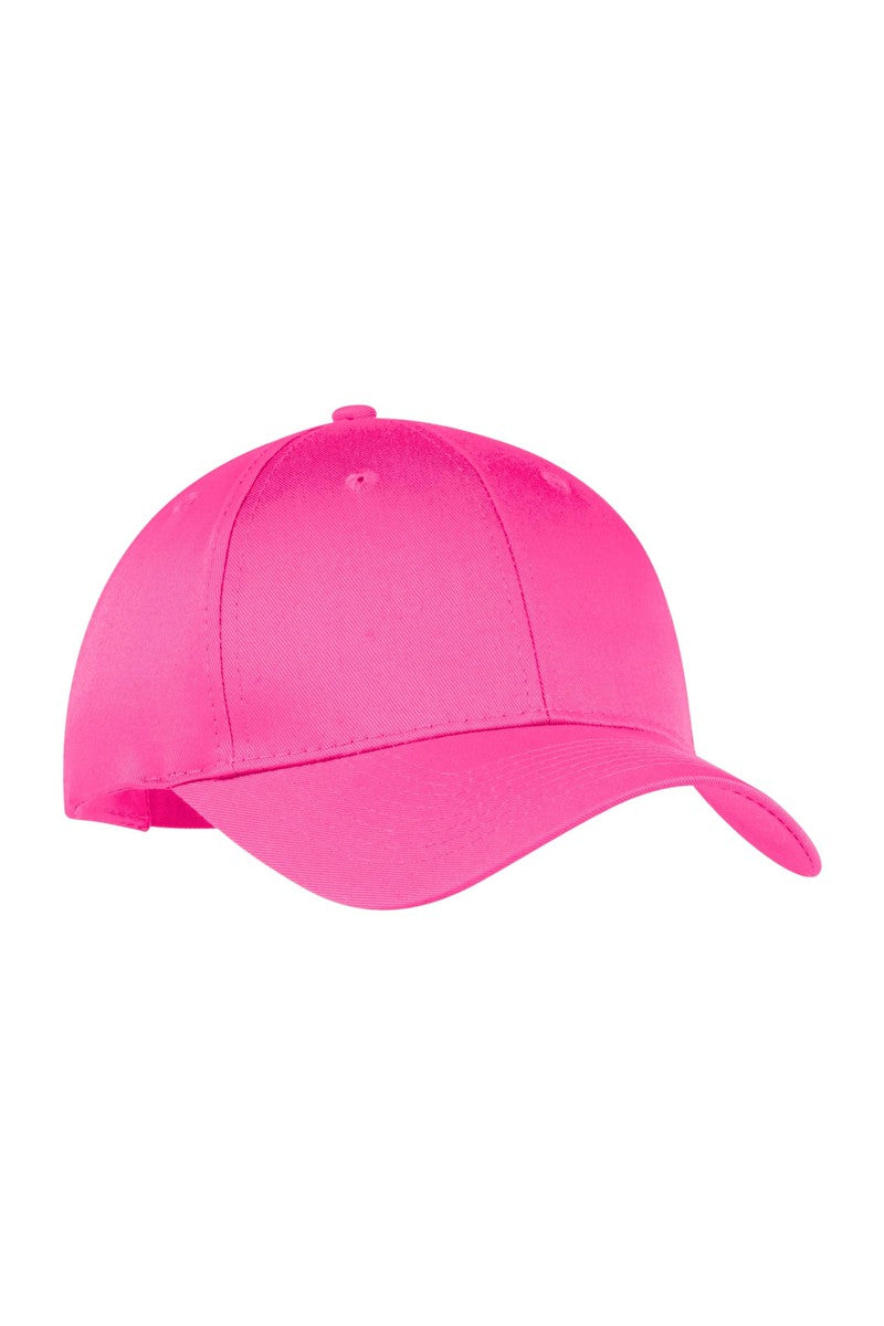 Port Headwear OSFA / Neon Pink Port & Company Six-Panel Twill Cap.  CP80