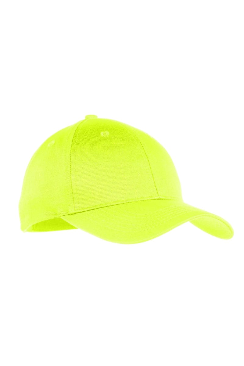 Port Headwear OSFA / Neon Yellow Port & Company Youth Six-Panel Twill Cap.  YCP80