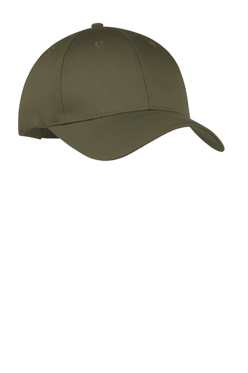 Port Headwear OSFA / Olive Drab Green Port & Company Six-Panel Twill Cap.  CP80