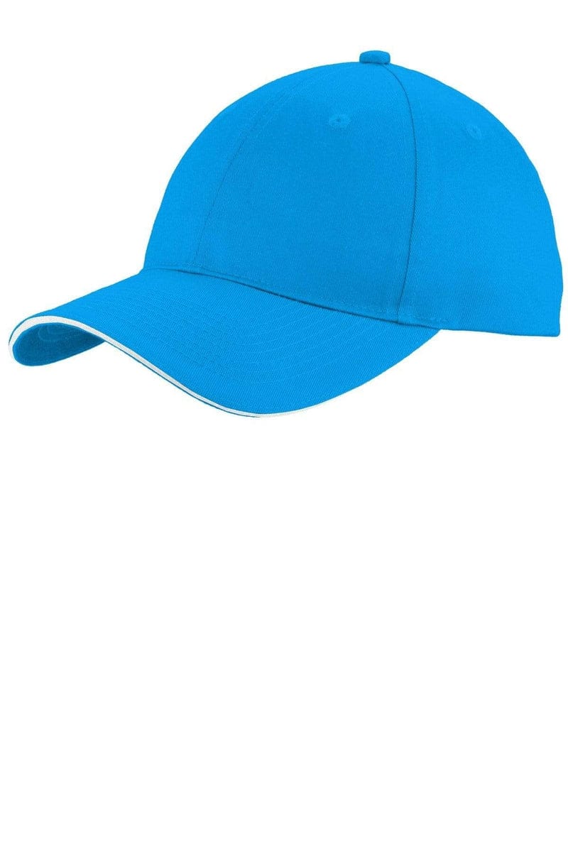 Port Headwear OSFA / Sapphire/ White Port & Company® Unstructured Sandwich Bill Cap. C919