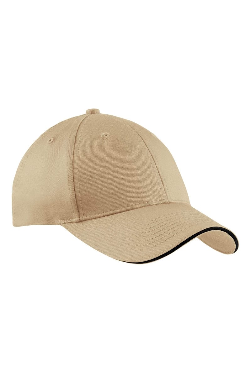 Port Headwear OSFA / Stone/Black Port & Company - Sandwich Bill Cap.  CP85