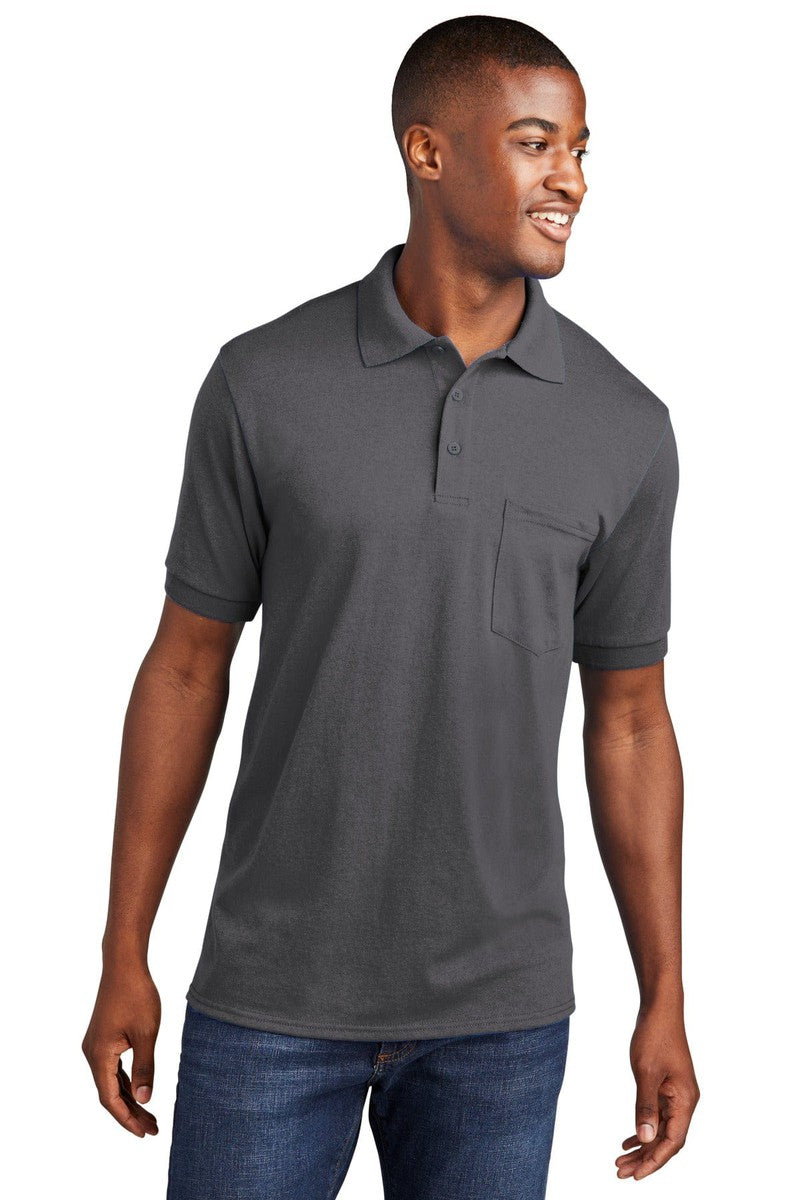 Port Polos/Knits S / Charcoal Port & Company ®  Core Blend Jersey Knit Pocket Polo. KP55P