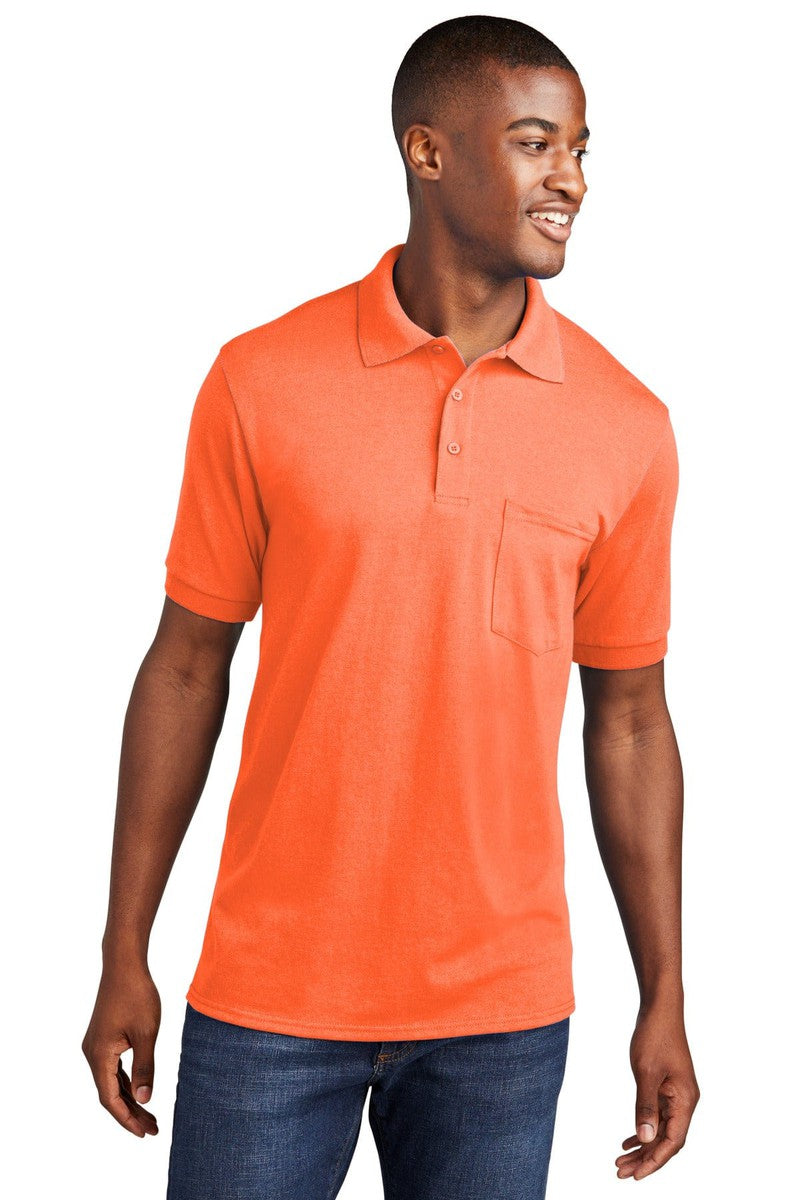 Port Polos/Knits S / Safety Orange Port & Company ®  Core Blend Jersey Knit Pocket Polo. KP55P