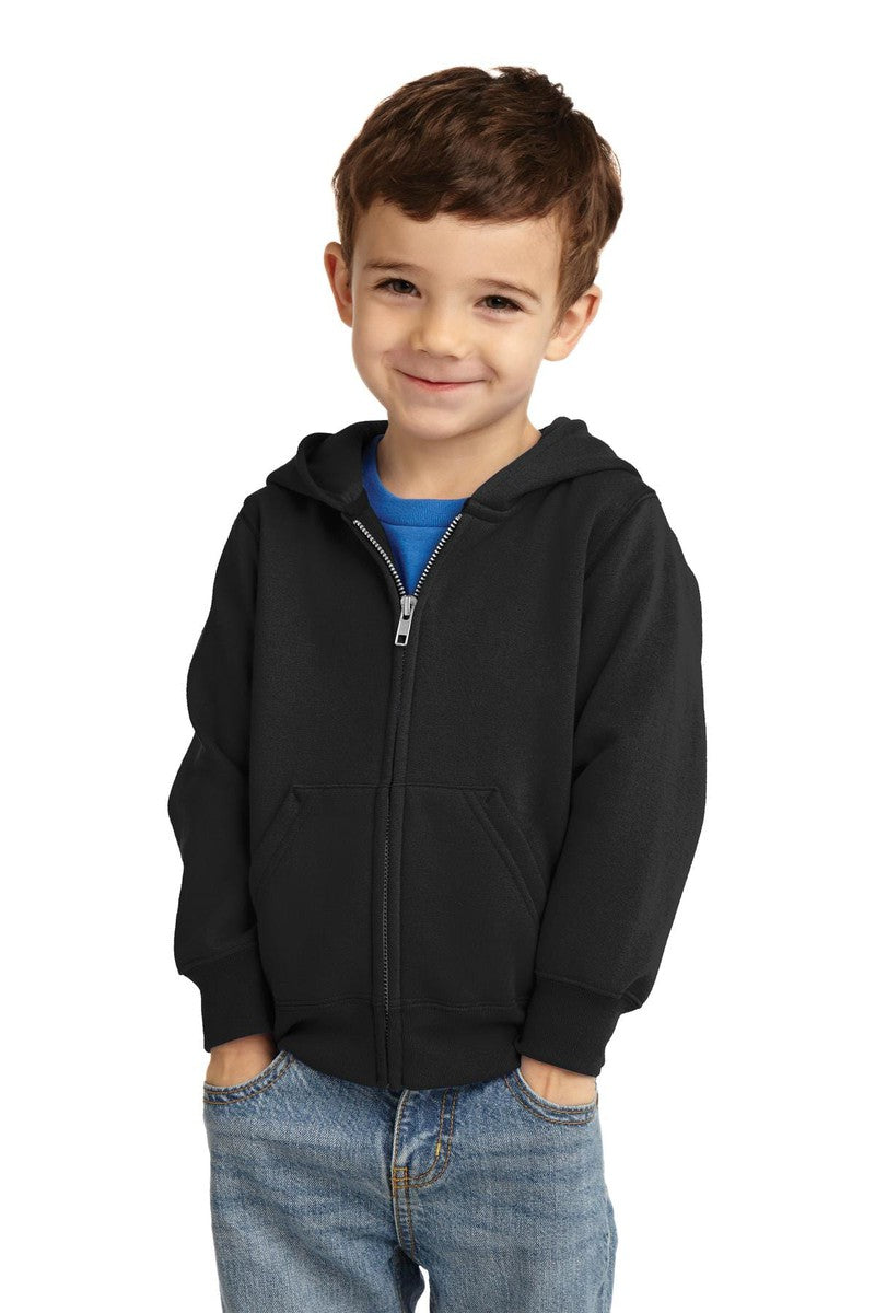 Port Sweatshirts/Fleece 2T / Jet Black Port & Company ®  Toddler Core Fleece Full-Zip Hooded Sweatshirt. CAR78TZH