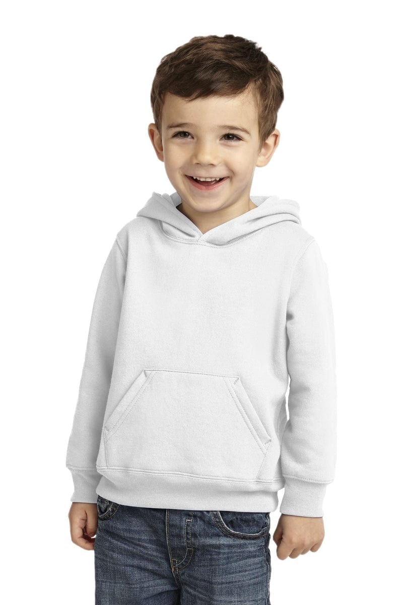 Port Sweatshirts/Fleece 2T / White Port & Company ®  Toddler Core Fleece Pullover Hooded Sweatshirt. CAR78TH