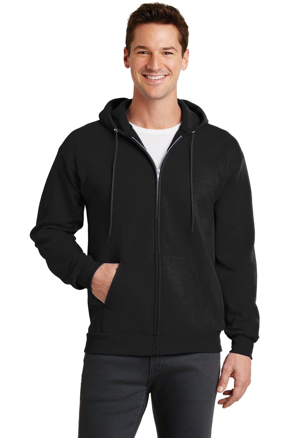 Port Sweatshirts/Fleece L / Jet Black Port & Company ®  - Core Fleece Full-Zip Hooded Sweatshirt. PC78ZH